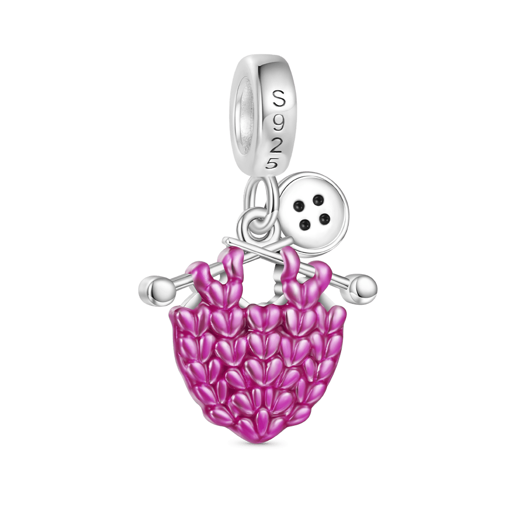 Gnoce Initial Letter Knitted Sweater Charm Platinum-plated Silver Blend_2