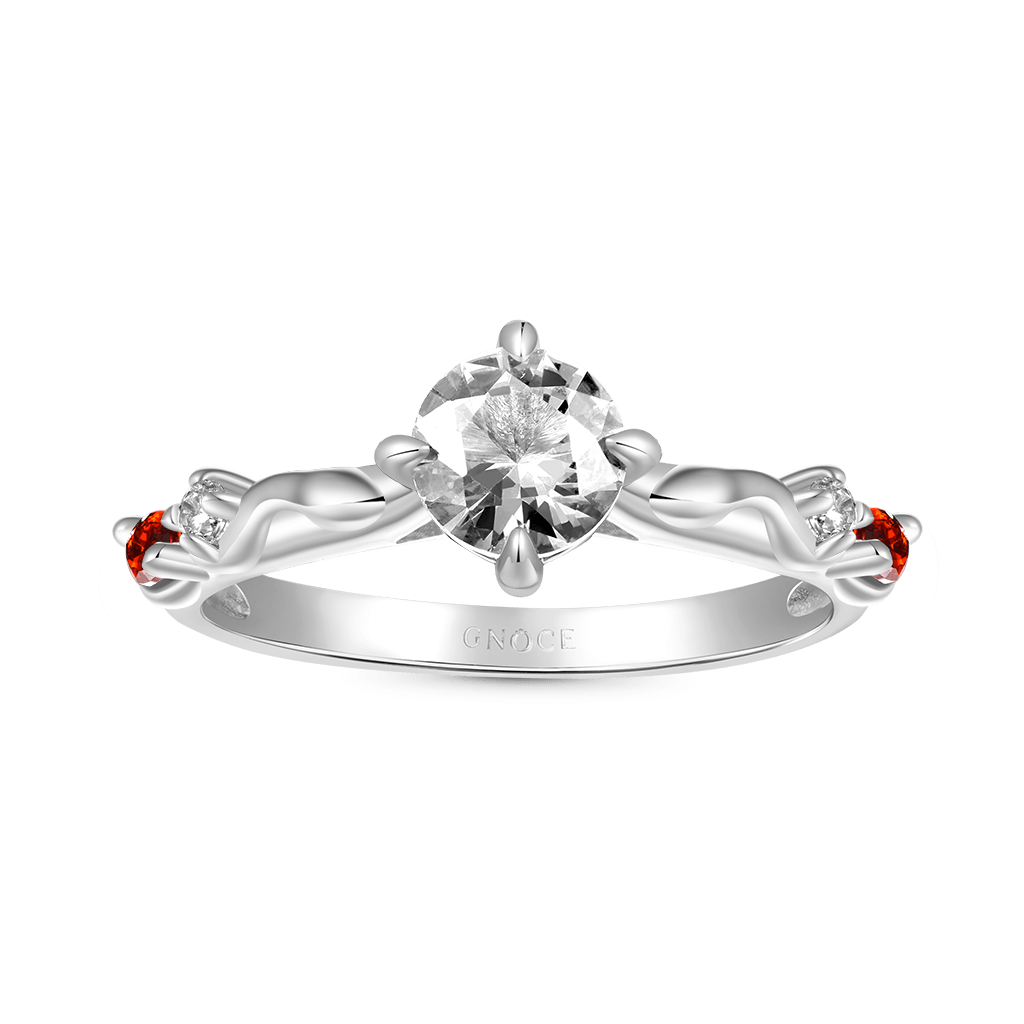Gnoce Snake Hug White Ring Platinum-plated Silver Blend_1