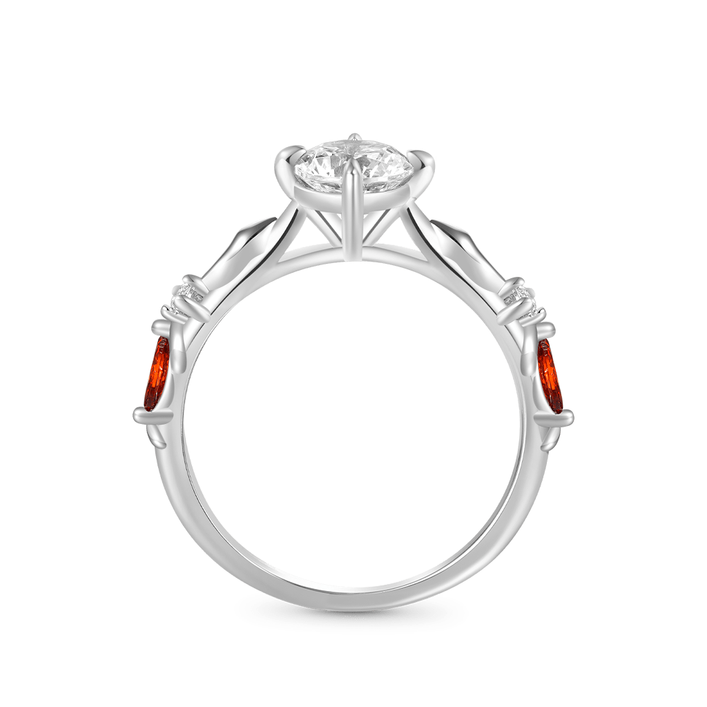 Gnoce Snake Hug White Ring Platinum-plated Silver Blend_2