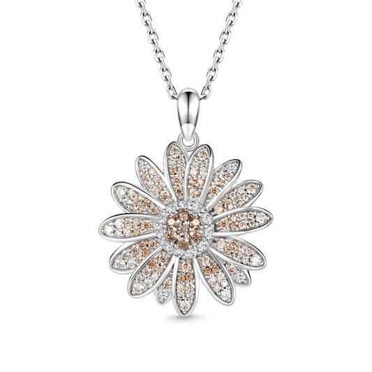 Gnoce Daisy Flower Pavé Necklace_1