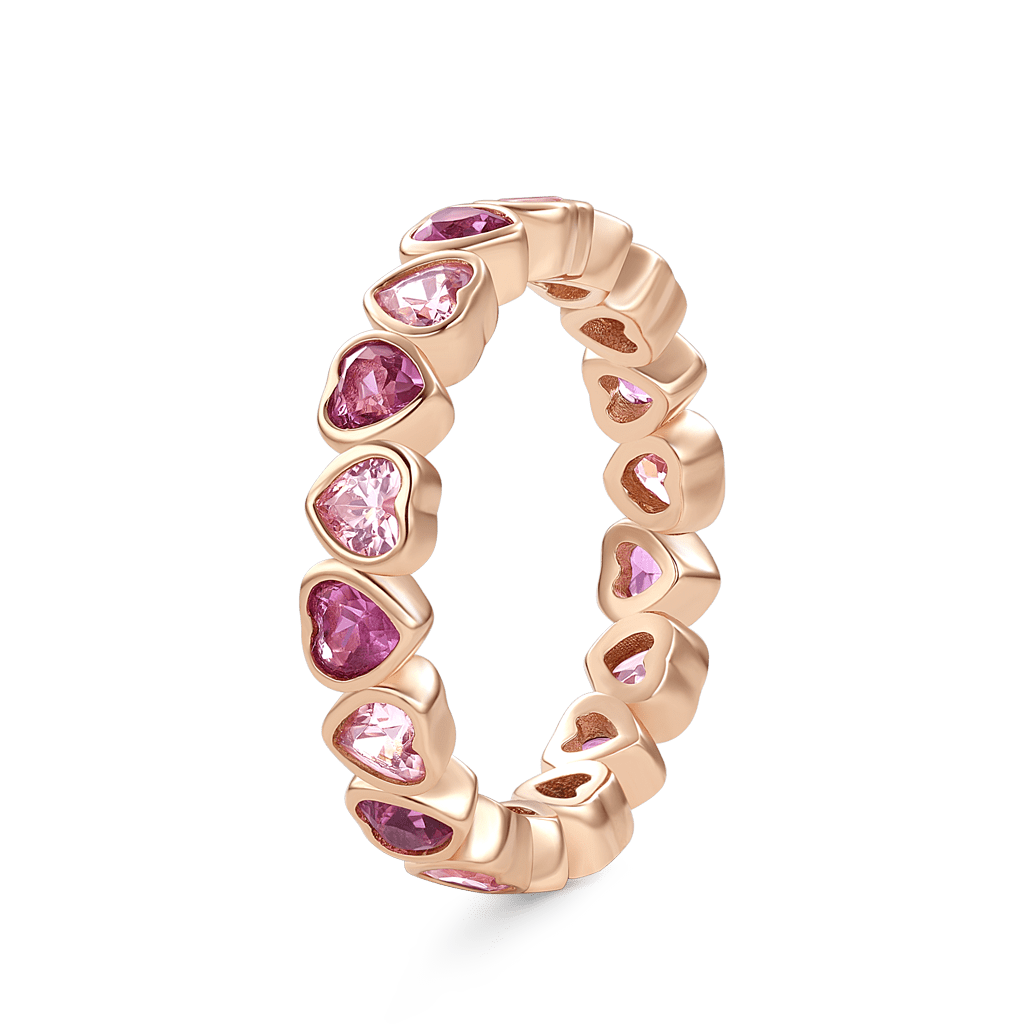 Gnoce Morganite Heart Bezel Eternity Band Ring_2