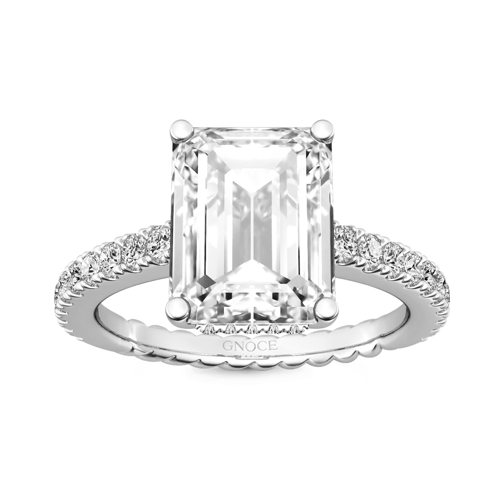 Gnoce Radiant-cut Side Stone Ring Platinum-plated Silver Blend_1