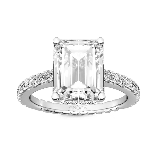 Gnoce Radiant-cut Side Stone Ring Platinum-plated Silver Blend_1