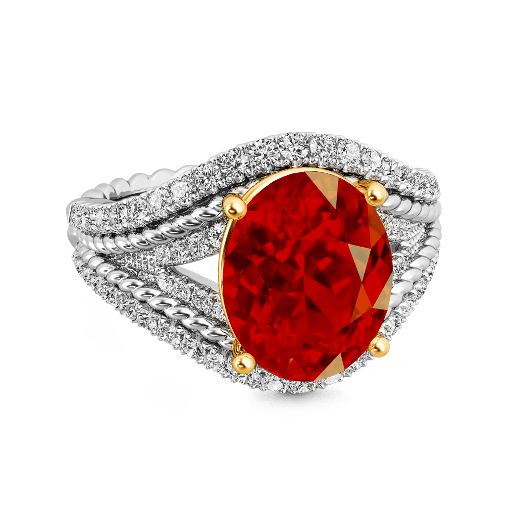 Gnoce Oval Ruby Wide Band Ring_3