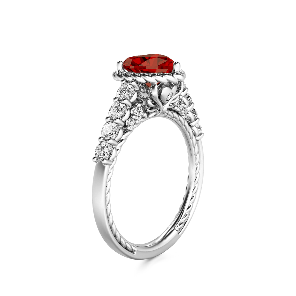 Gnoce Heart Vintage Cathedral Birthstone Engagement Ring_3