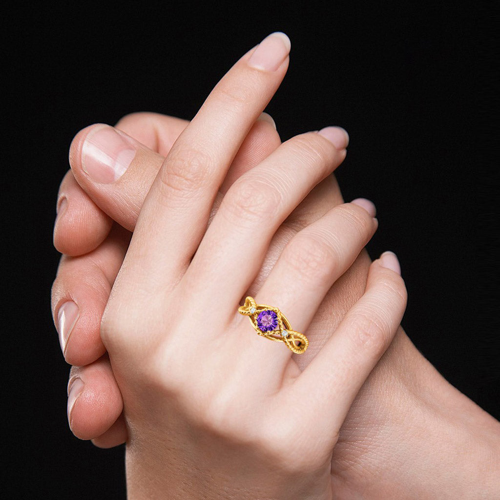 Gnoce Amethyst Crossover Engagement Ring_6