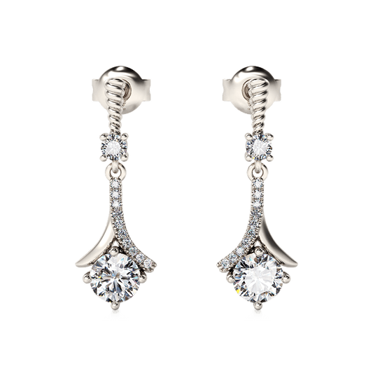 Gnoce 1920s Flapper Earrings Platinum-plated Silver Blend_1