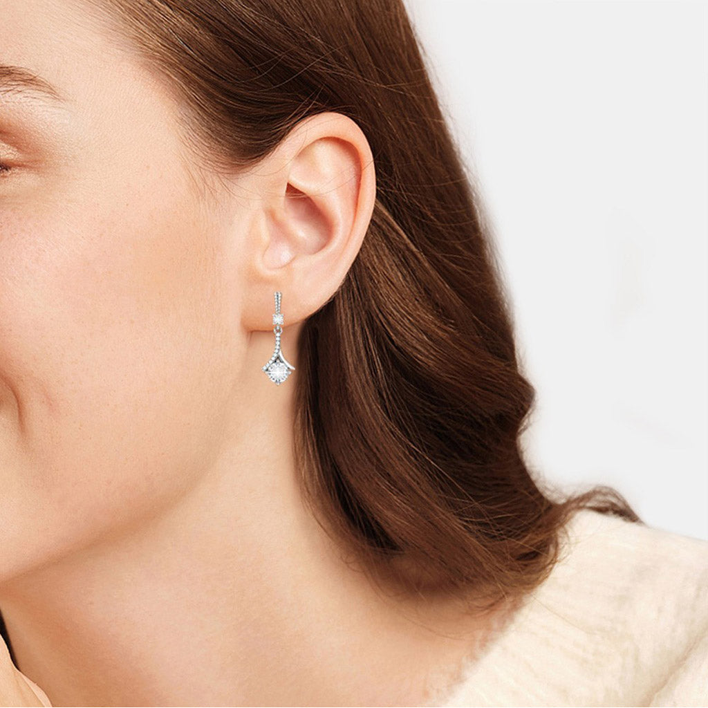 Gnoce 1920s Flapper Earrings Platinum-plated Silver Blend_5