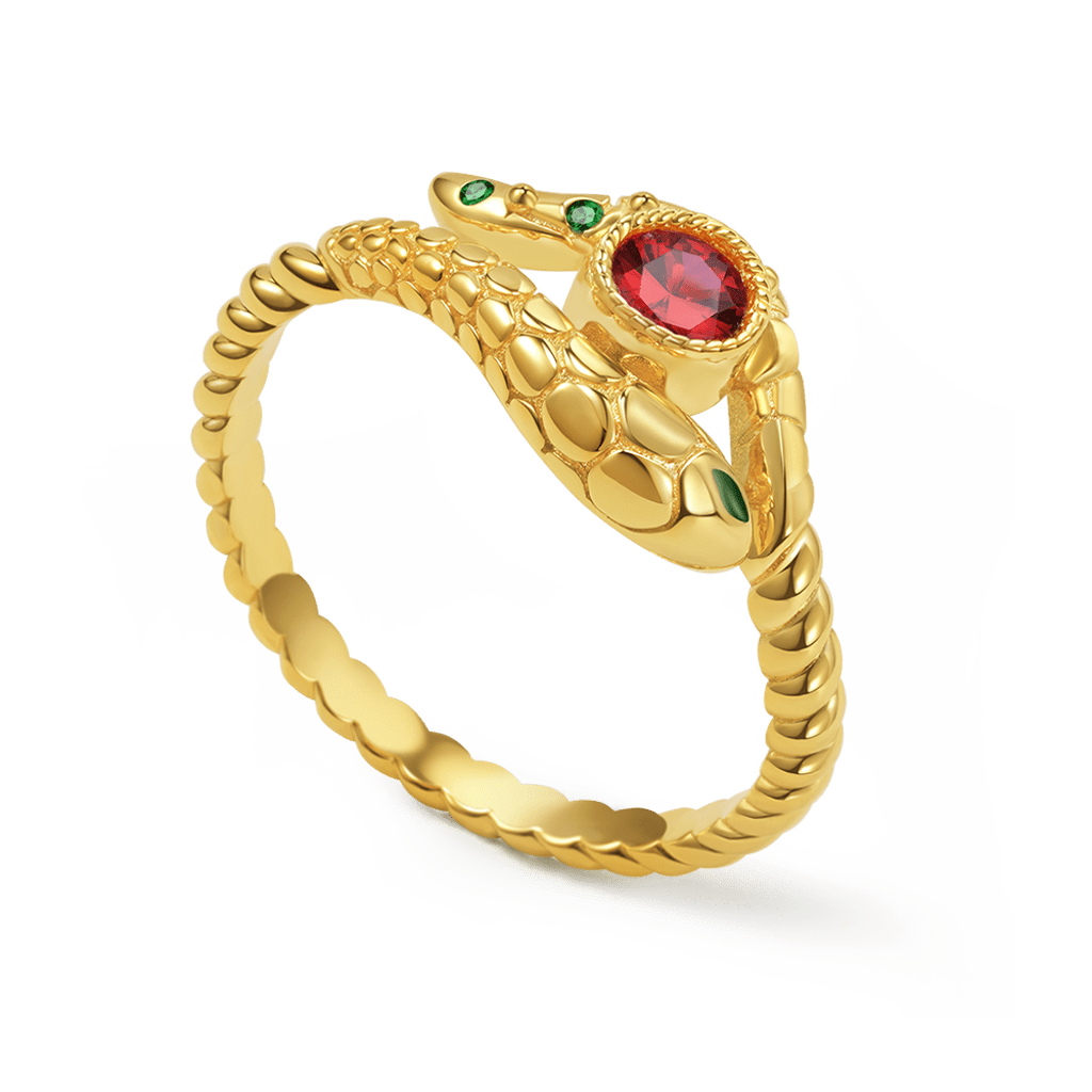 Gnoce Snake Wraps Gem Twisted Rope Ring_2