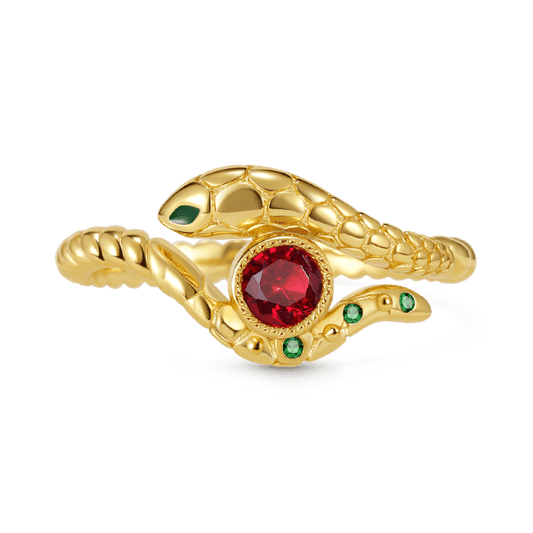 Gnoce Snake Wraps Gem Twisted Rope Ring_1