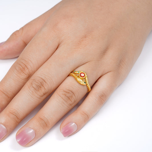 Gnoce Snake Wraps Gem Twisted Rope Ring_4