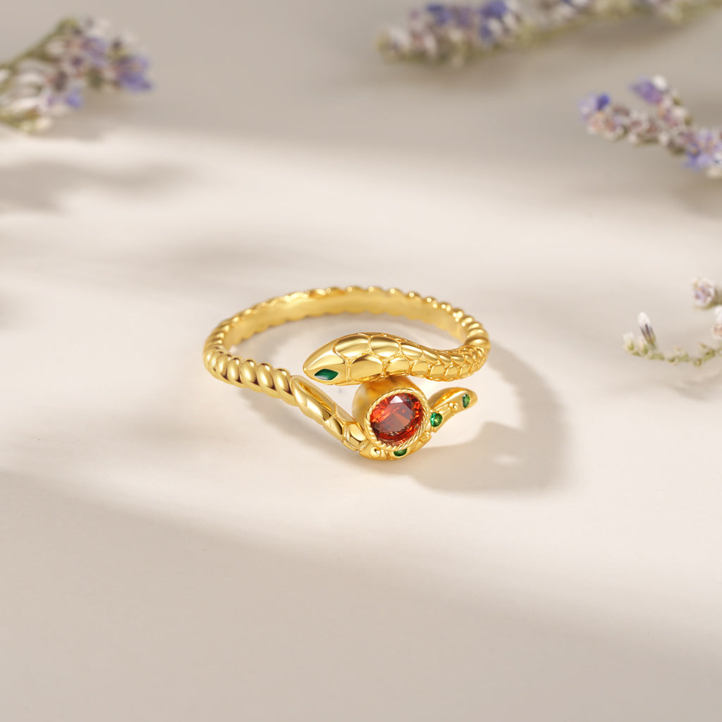 Gnoce Snake Wraps Gem Twisted Rope Ring_3