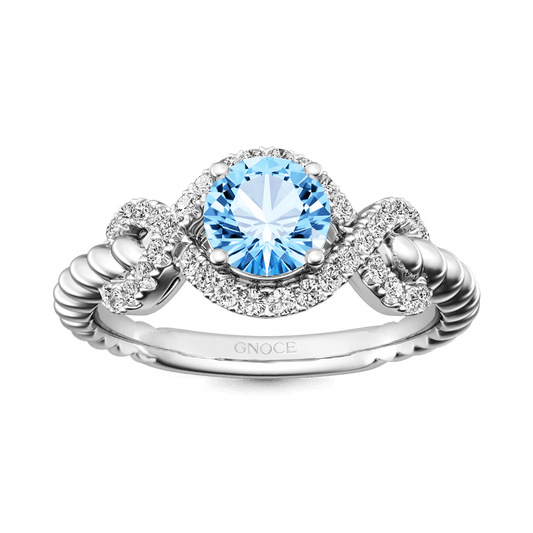 Gnoce Round Cut Twist Infinity Birthstone Ring_1