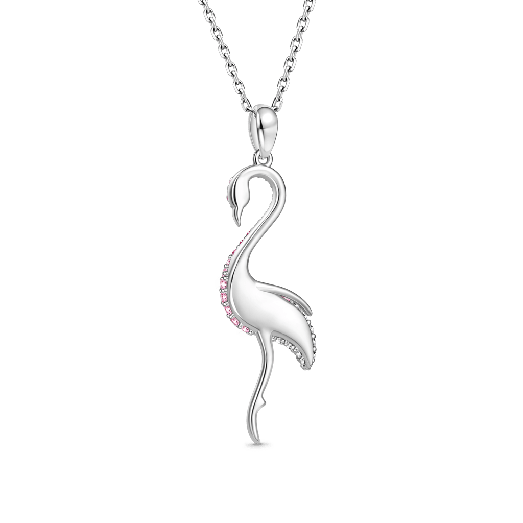 Gnoce Gradient Pink Flamingo Pave Pendant Necklace_2