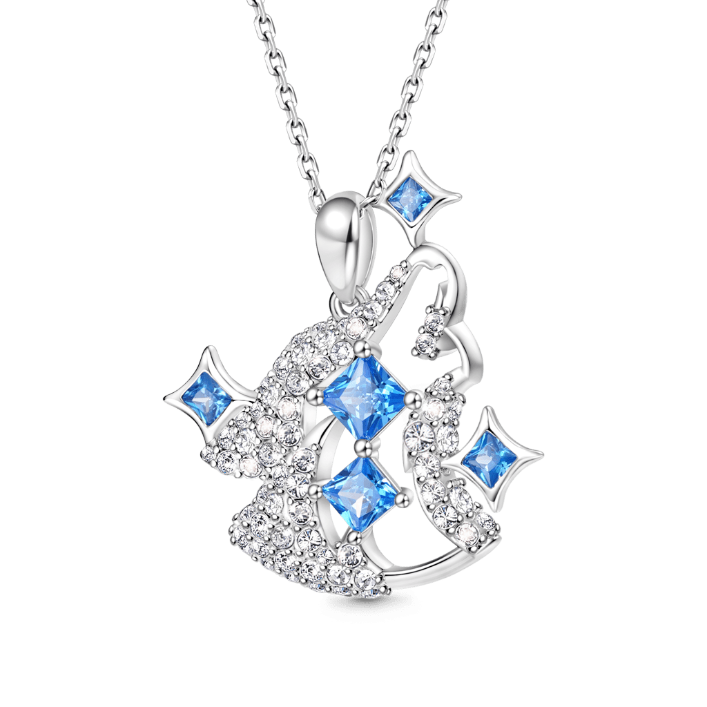 Gnoce Howling Wolf Pave Pendant Necklace_1
