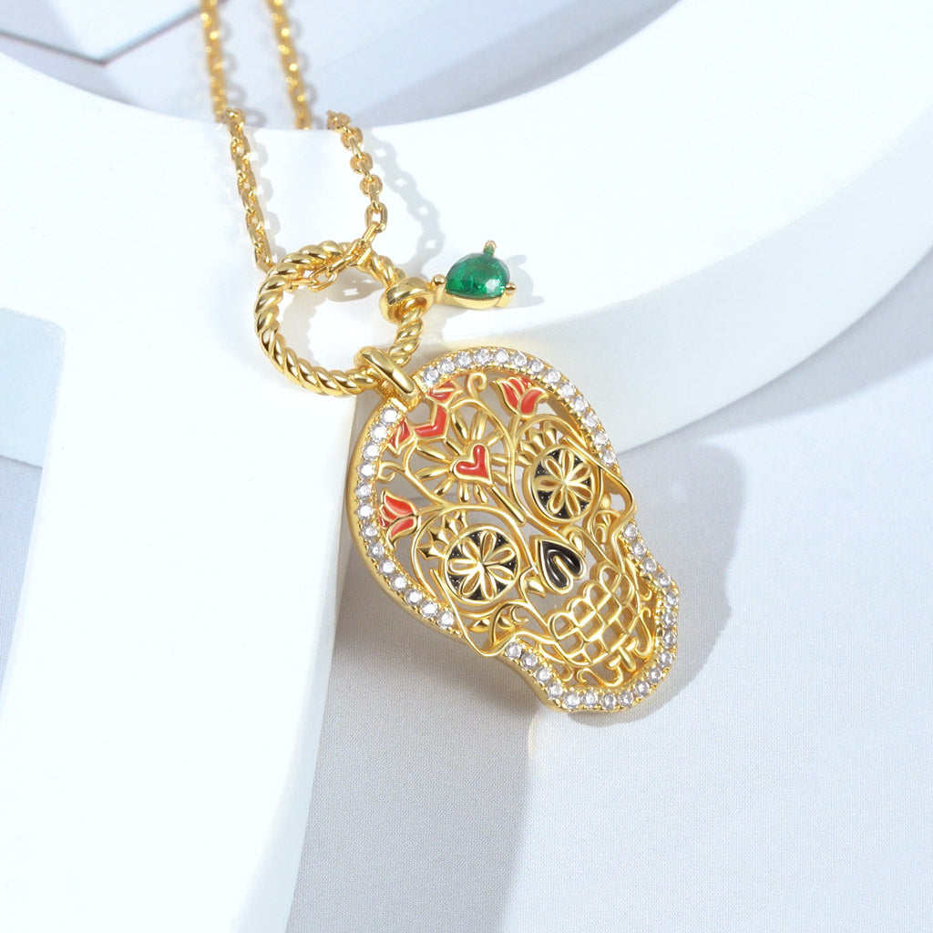 Gnoce Sugar Skull Twisted Rope Necklace_3