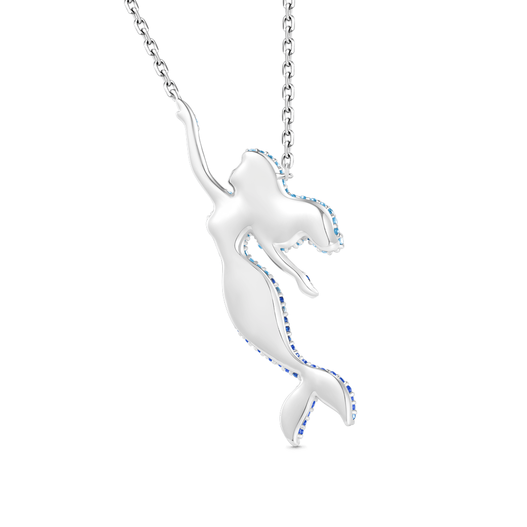 Gnoce Blue Mermaid Pendant Necklace_4