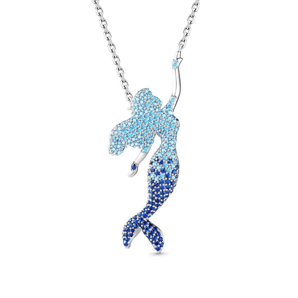 Gnoce Blue Mermaid Pendant Necklace_1