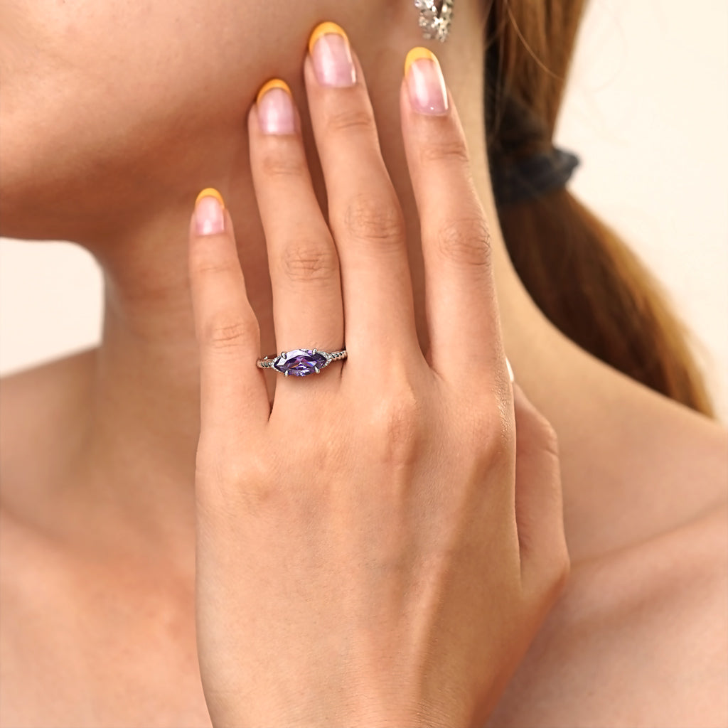 Gnoce Marquise Amethyst Twisted Rope Engagement Ring_5