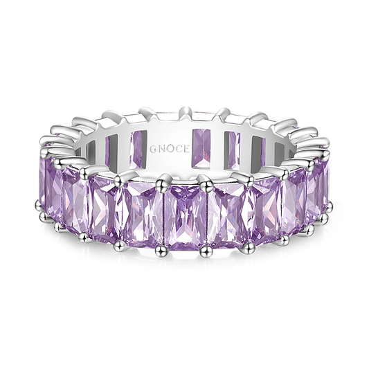 Gnoce Amethyst  Baguette Cut Eternity Band Ring_1