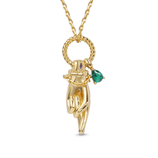 Gnoce "Get Lucky" Gesture Twisted Rope Pendant Necklace_1