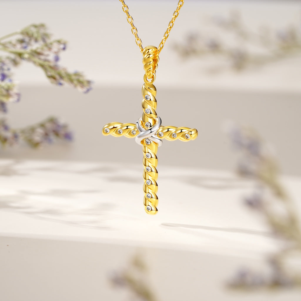 Gnoce Twisted Rope Cross Necklace_4
