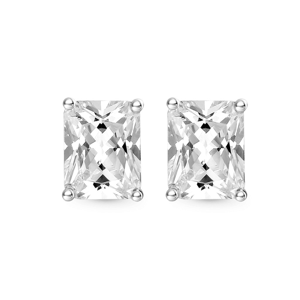 Gnoce Radiant Cut Twisted Rope Earrings Platinum-plated Silver Blend_2