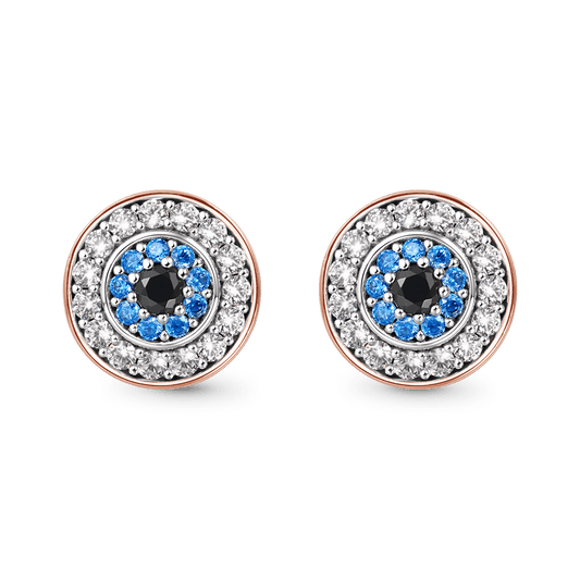Gnoce Sparkle Devil's Eye Paved Stud Earrings_1