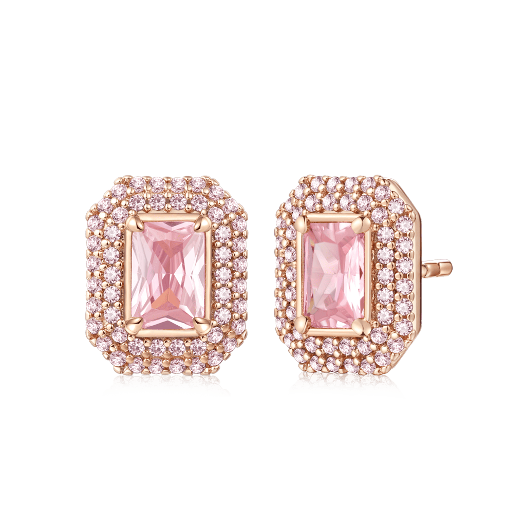 Gnoce Rose Gold Square Stud Earrings_1