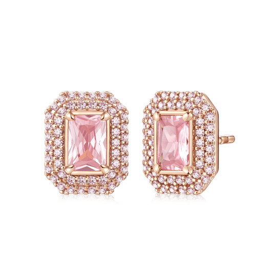 Gnoce Rose Gold Square Stud Earrings_1