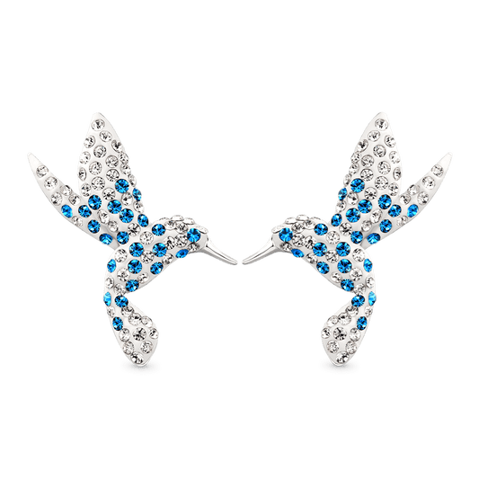 Gnoce Hummingbird Earrings Platinum-plated Silver Blend_1