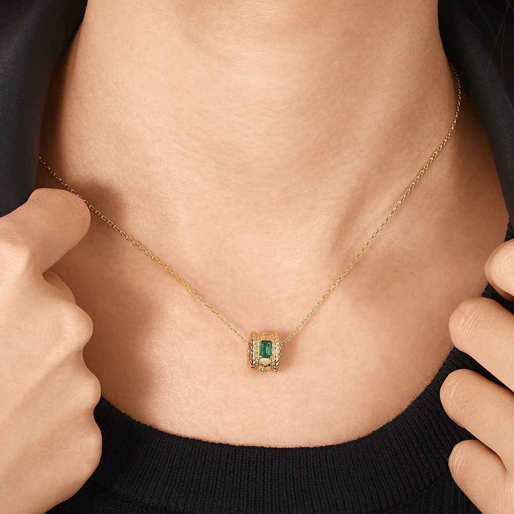 Gnoce Radiant Cut Emerald Drum Necklace_5