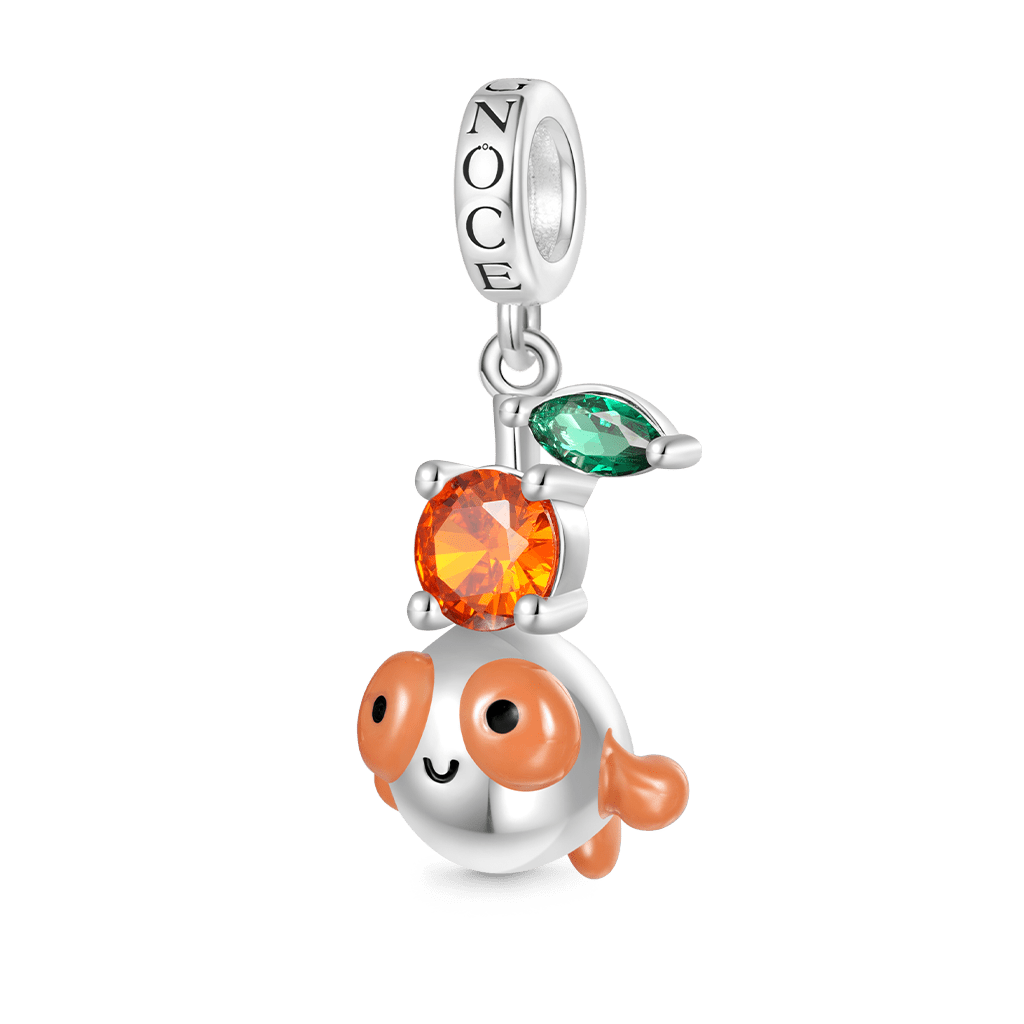 Gnoce Bubble-eye Goldfish Charm Platinum-plated Silver Blend_1