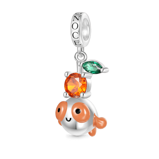 Gnoce Bubble-eye Goldfish Charm Platinum-plated Silver Blend_1