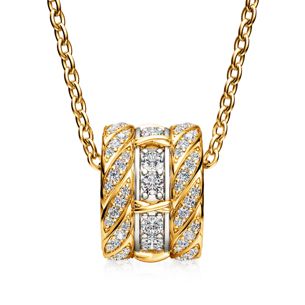 Gnoce X-unknow Paved Twisted Drum Necklace_2