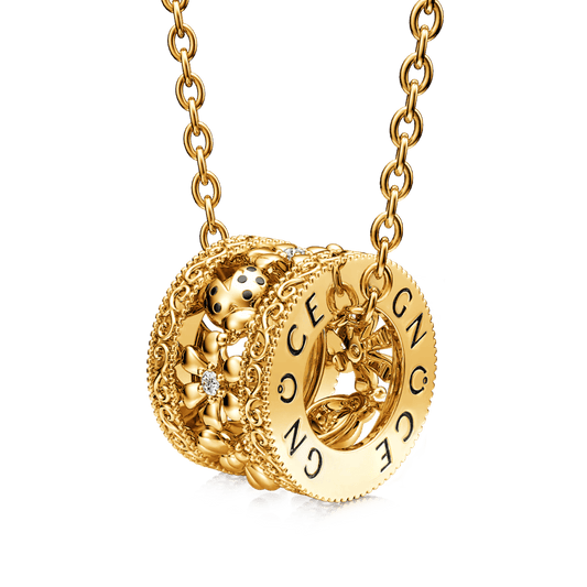 Gnoce Ladybug on Flower Drum Necklace_1