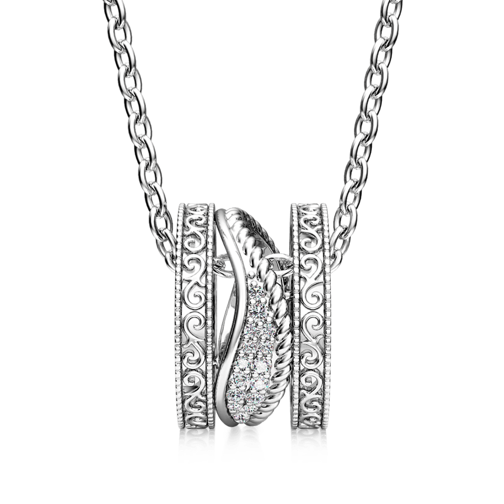 Gnoce Angel Wing Drum Pendant Necklace_2