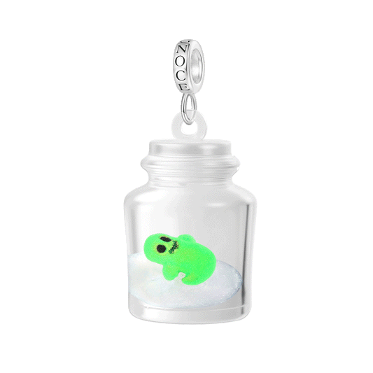 Gnoce Glow-in-the-Dark Ghost Glass Bottle Charm Platinum-plated Silver Blend_1