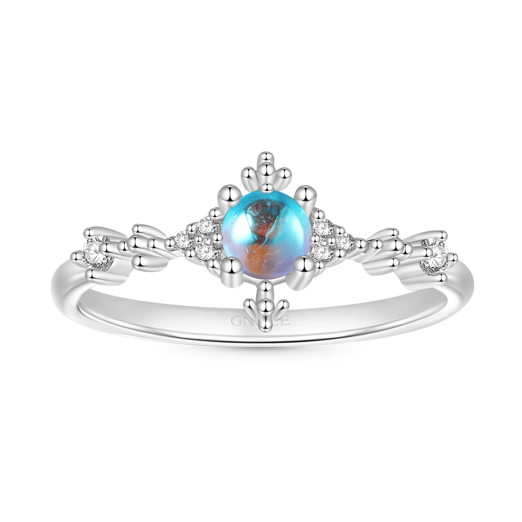Gnoce Blue Fire Moonstone Ring Platinum-plated Silver Blend_1