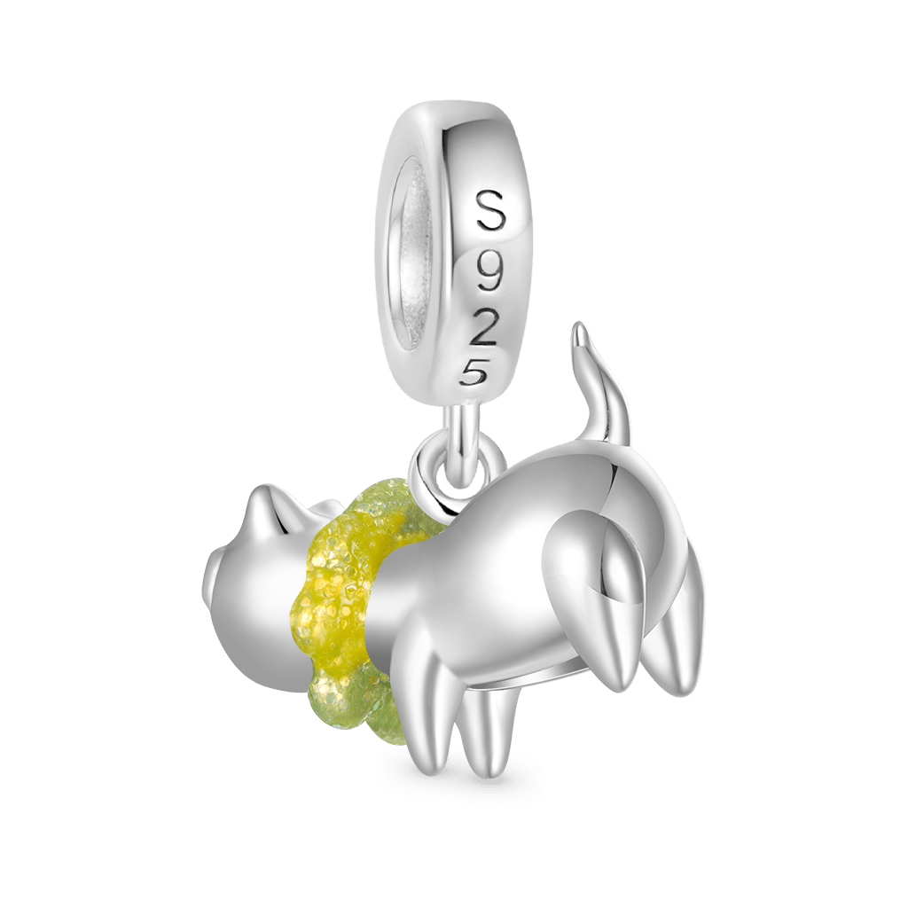 Gnoce Glow-in-the-Dark Clown Cat Charm Platinum-plated Silver Blend_3
