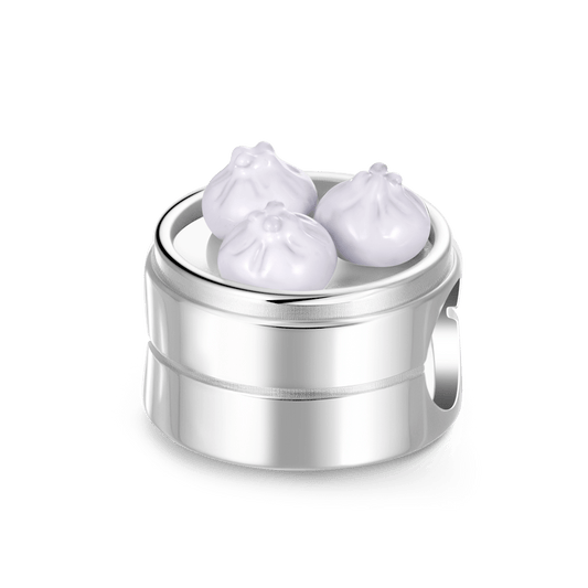 Gnoce Yummy Breakfast Xiaolongbao Charm Platinum-plated Silver Blend_1