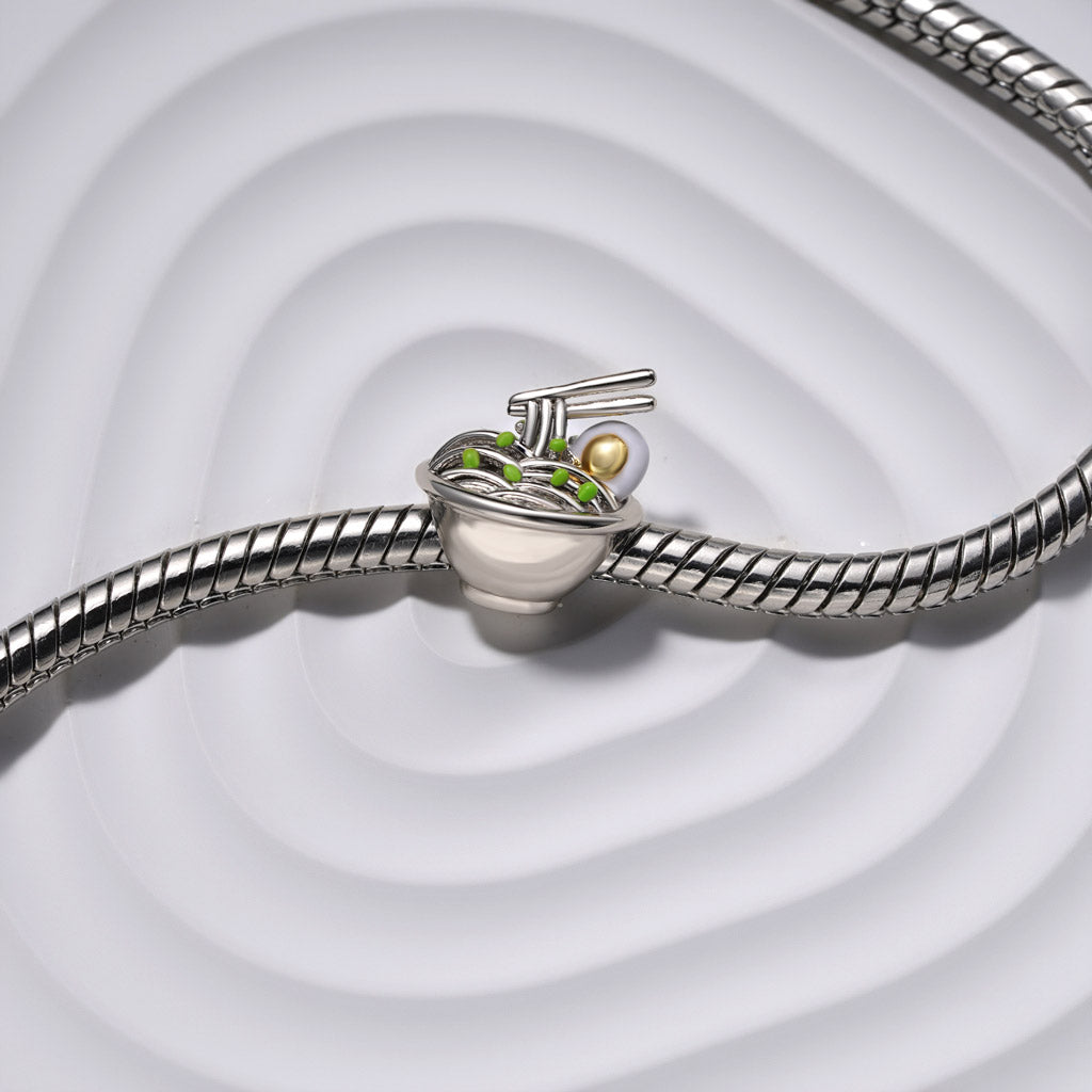 Gnoce Tonkotsu Ramen Soft-Boiled Egg Charm Platinum-plated Silver Blend_3