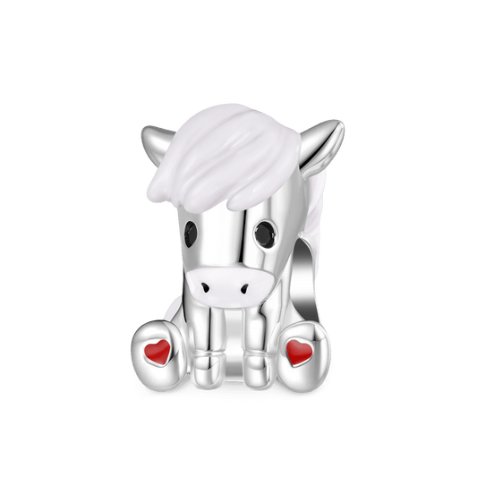 Gnoce Cute Horse Charm Platinum-plated Silver Blend_1