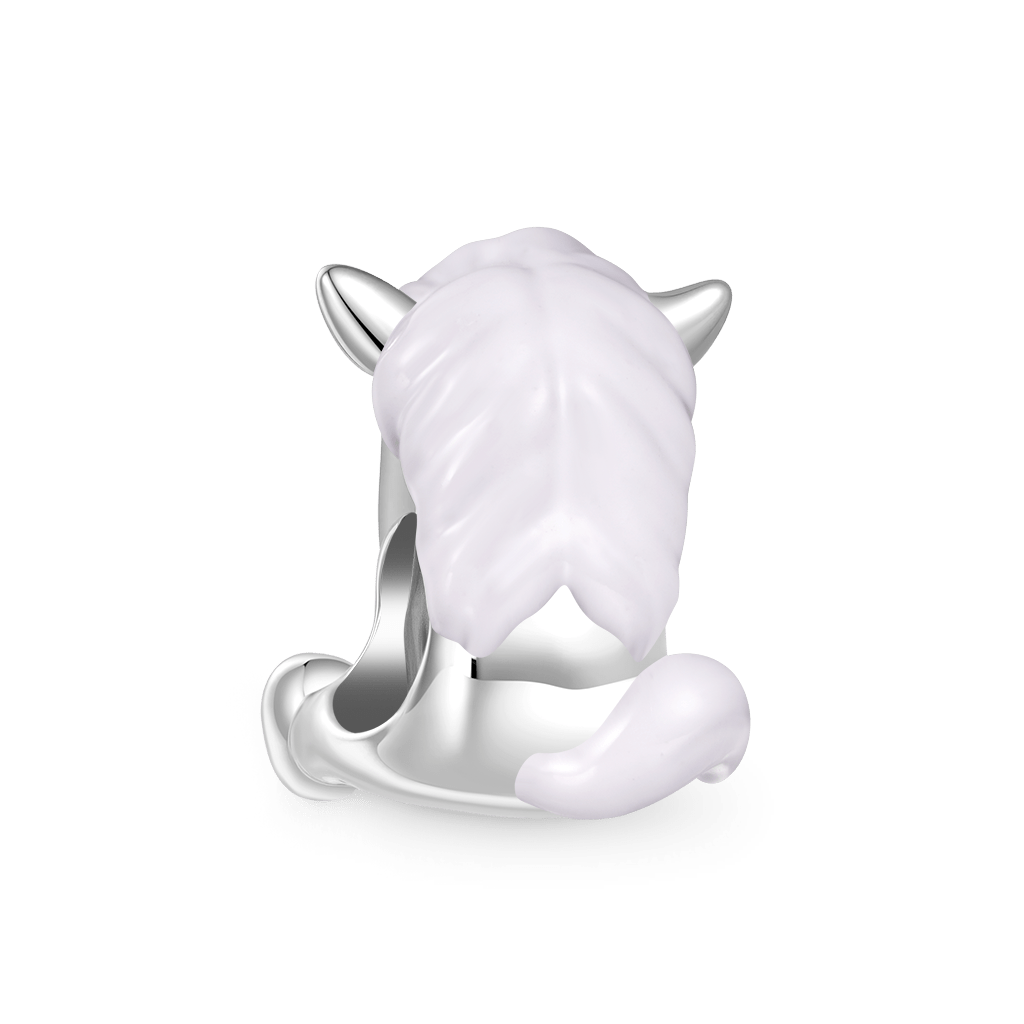 Gnoce Cute Horse Charm Platinum-plated Silver Blend_2