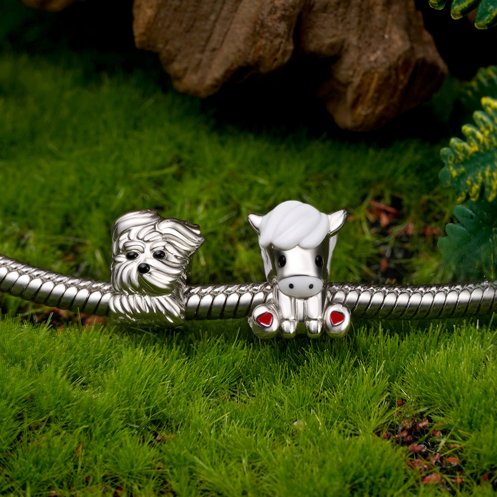 Gnoce Cute Horse Charm Platinum-plated Silver Blend_3