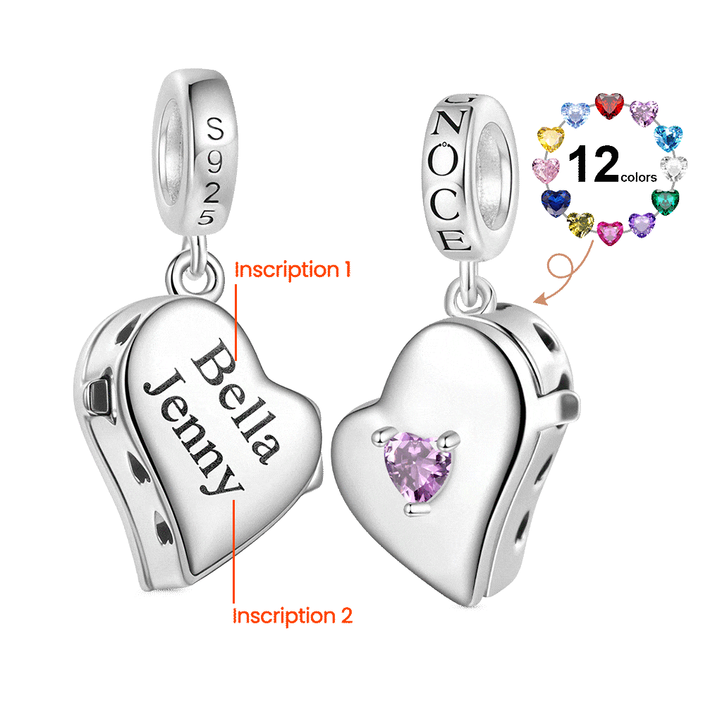 Gnoce Multiple Photo Locket Engravable Charm Platinum-plated Silver Blend_6