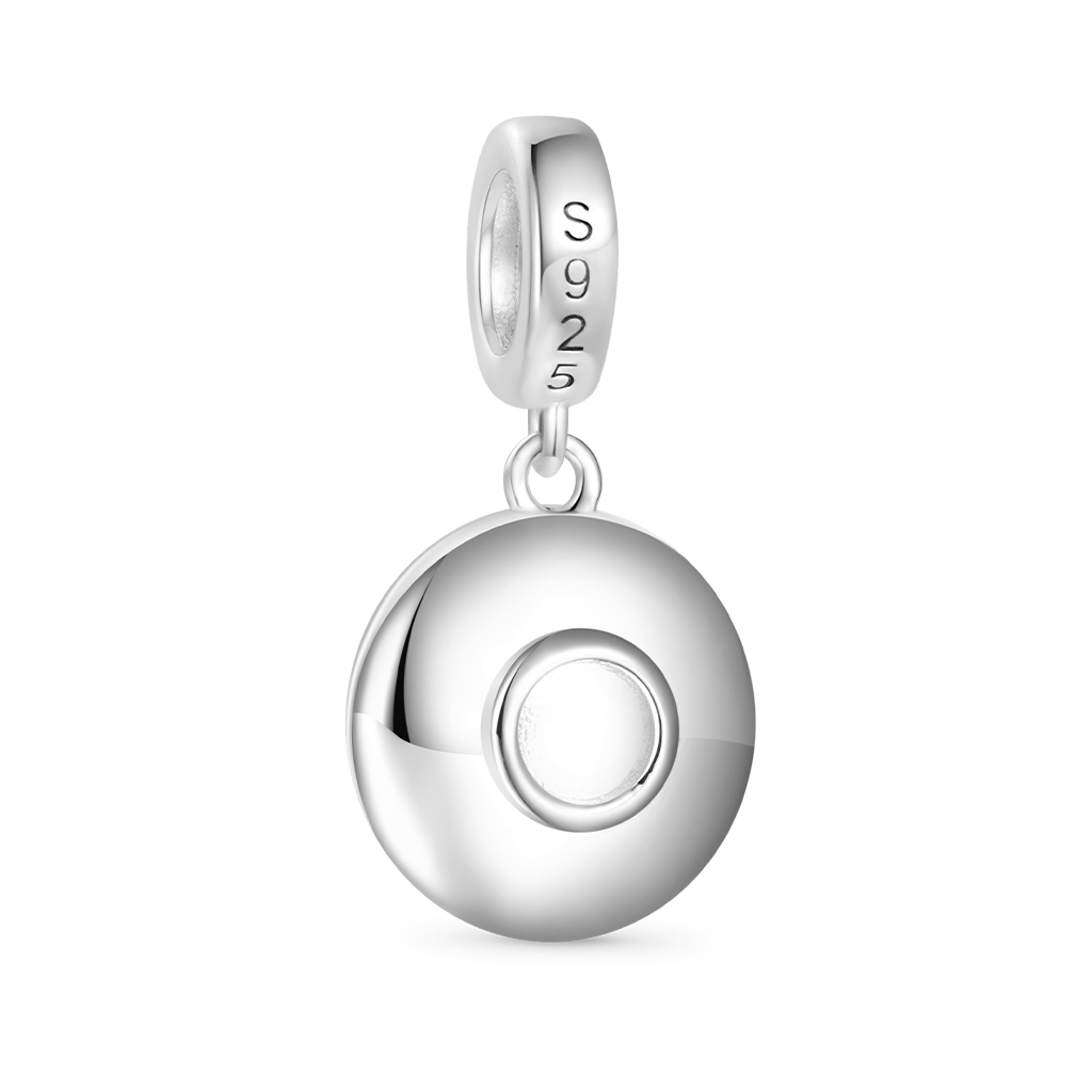 Gnoce A Plate of Dumplings Food Charm Platinum-plated Silver Blend_2