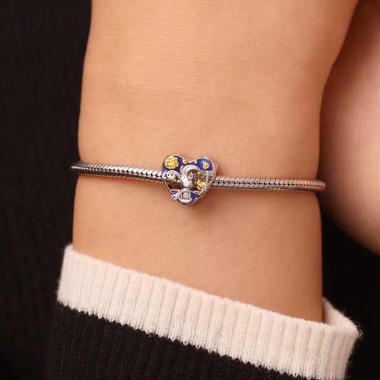 Gnoce Little Boy Looking up Sky Charm Platinum-plated Silver Blend_6