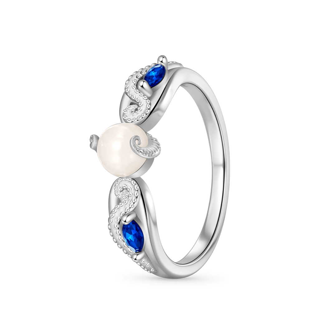 Gnoce Luminous Ocean Octopus Tentacle Ring Platinum-plated Silver Blend_3
