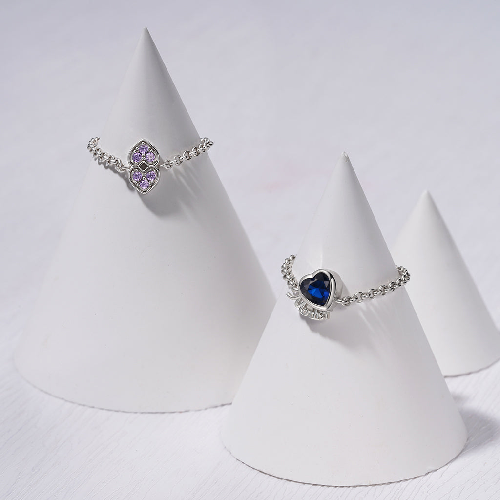 Gnoce Adjustable Chain Initial Love Ring_4